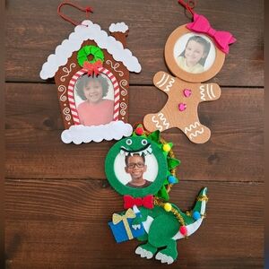 Ashland Christmas Set of 3 Felt Ornament Picture Frames NEW